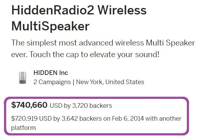 HiddenRadio2 Kickstarter campaign