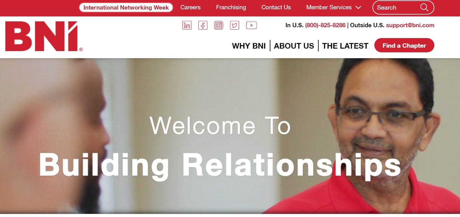 BNI Website home page