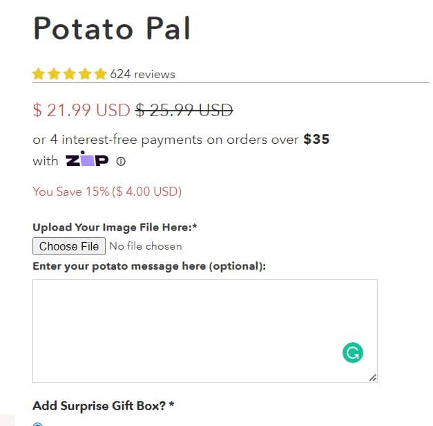 Potato Parcel order