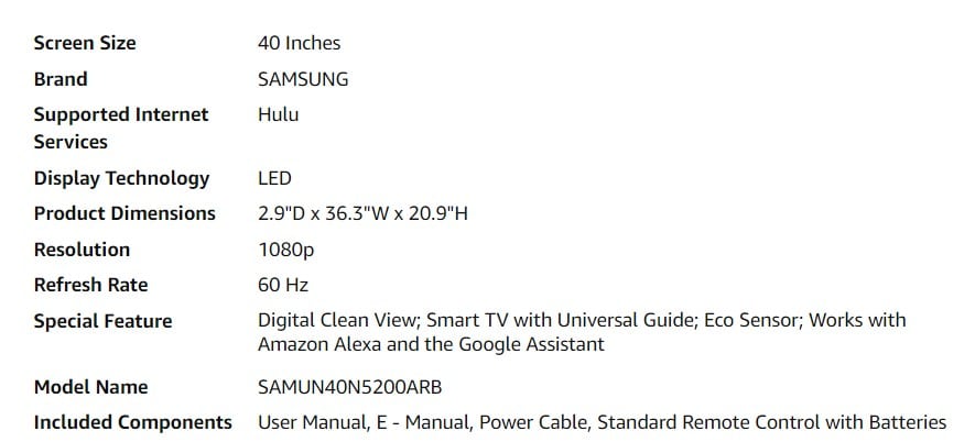 Samsung TV features